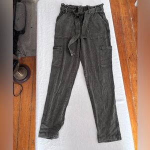 Women’s Splendid Zip/Elastic/Tie Waist Cargo Pant Super Soft Army Green Size 26